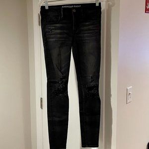 American Eagle Black Jeggings Size 4